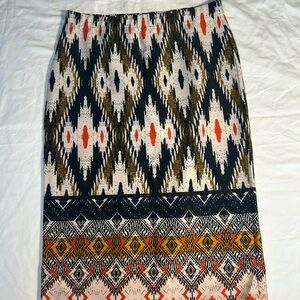 Printed Pencil Skirt with Ikat Design